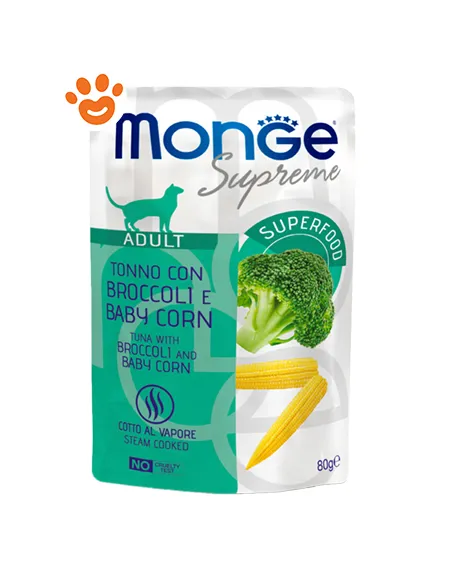 Monge Cat Supreme Adult Tonno Broccoli 80 Gr Monge Cat Supreme Adult Tonno Broccoli 80 Gr