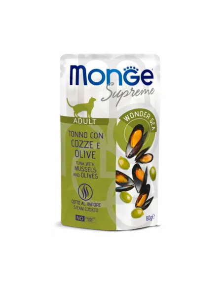 Monge Cat Supreme Adult Tonno Cozze Olive 80 Gr Monge Cat Supreme Adult Tonno Cozze Olive 80 Gr