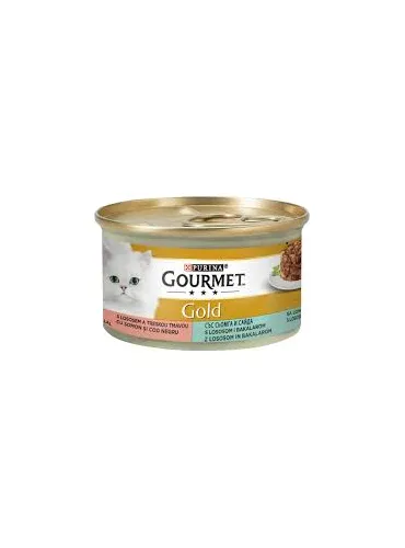 Gourmet Gold Intrecci Salmone e Merluzzo 85 Gr