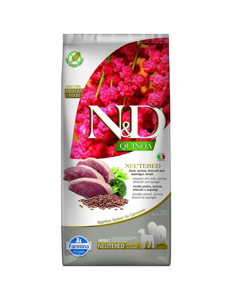 N&D Quinoa Dog Duck Asparagi Neut. 12 Kg
