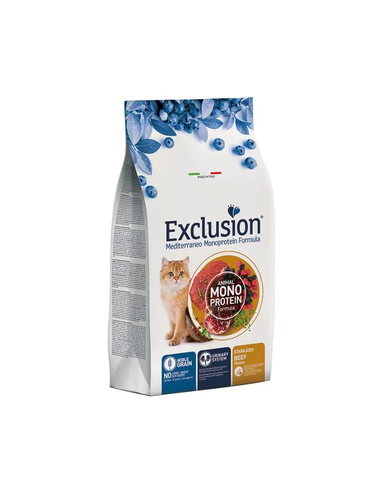 Exclusion mediterraneo gatto sterilized manzo 12 kg