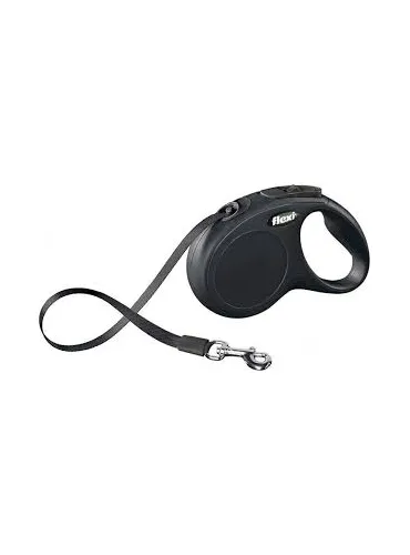 Flexi New Classic M Fettuccia 5 mt 25 Kg Nero