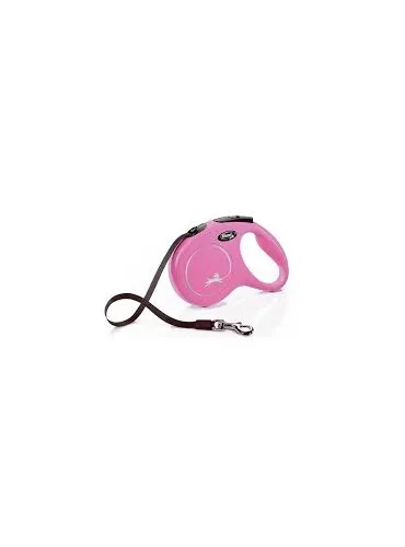 Flexi New Classic M Fettuccia 5 mt 25 Kg Rosa
