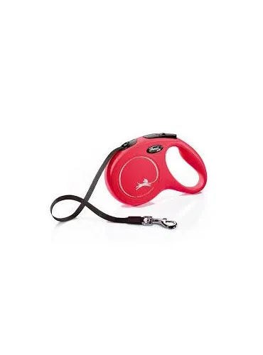 Flexi New Classic M Fettuccia 5 mt 25 Kg Rosso