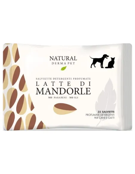 Natural derma pet salviette latte di mandorle 35 pz