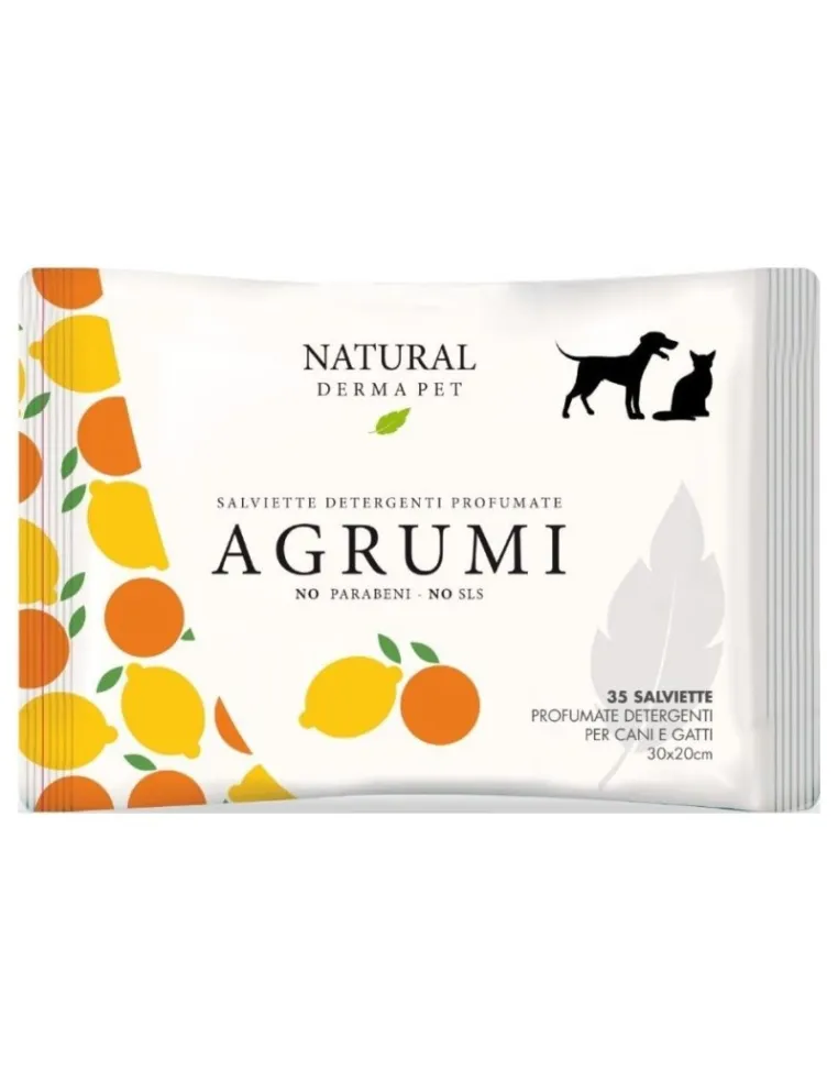 Natural derma pet salviette agrumi 35 pz