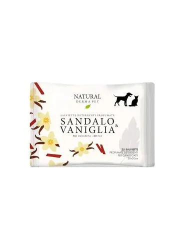 Natural derma pet salviette sandalo vaniglia 35 pz