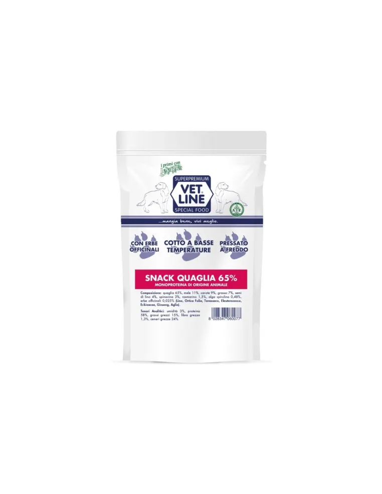 Vet Line Snack Cane Quaglia 80 Gr