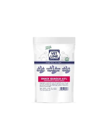 Vet Line Snack Cane Quaglia 80 Gr