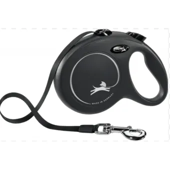 Flexi New Classic L Fettuccia 5 Mt 50 kg Nero