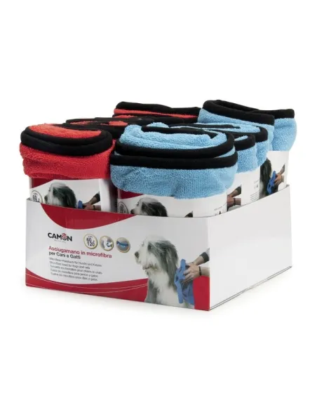 Asciugamano Microfibra 3 Rossi e 3 Azzurri 60 x 120 cm