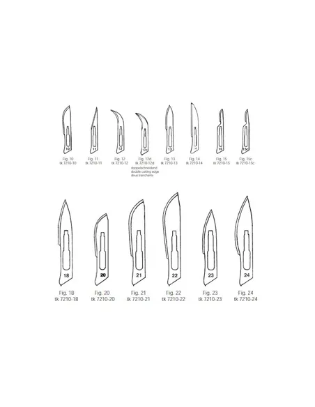 Lames de scalpel TKM 100 pièces stériles et tranchantes