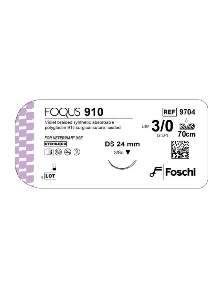 Foqus USP 0 Aiguille triangulaire violette 0,5 mm x 40 mm