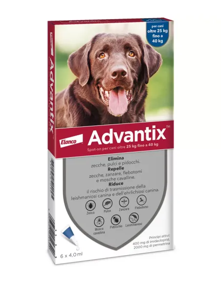 Advantix Spot On 6 pipette 25 kg fino a 40 kg Advantix Spot On 6 pipette 25 kg fino a 40 kg