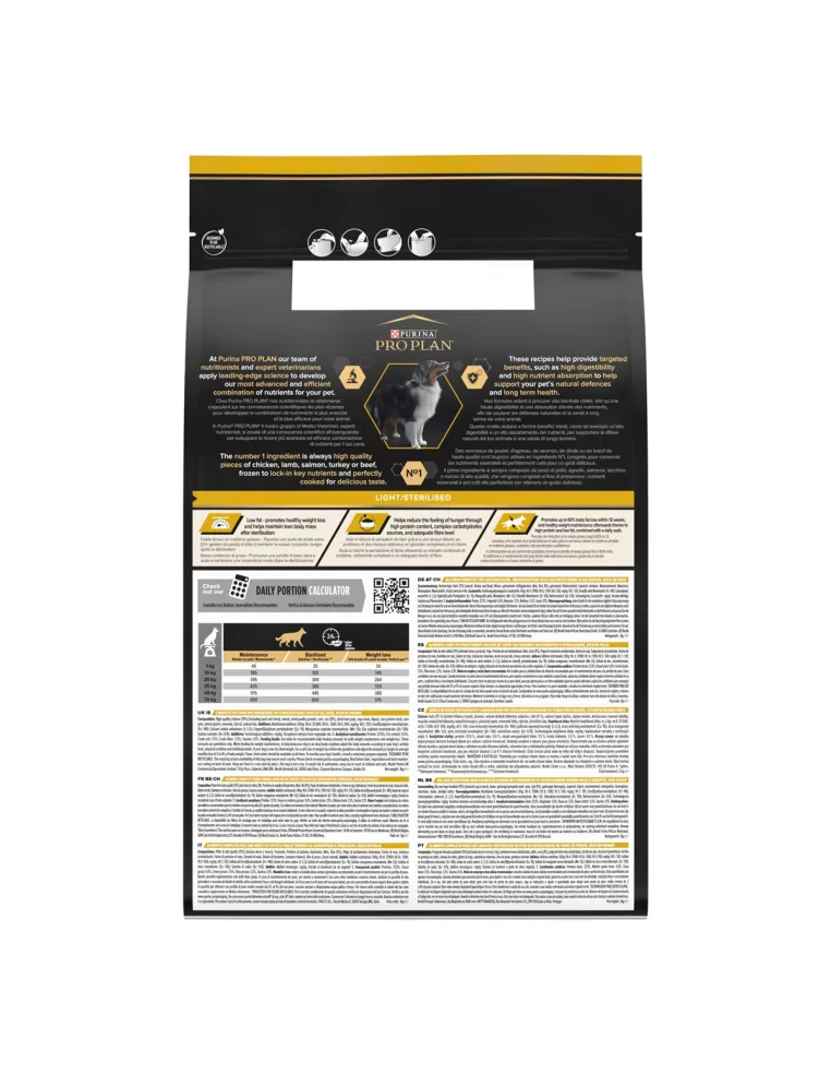 Purina Proplan adult all size light sterilised optiweight 3 kg retro