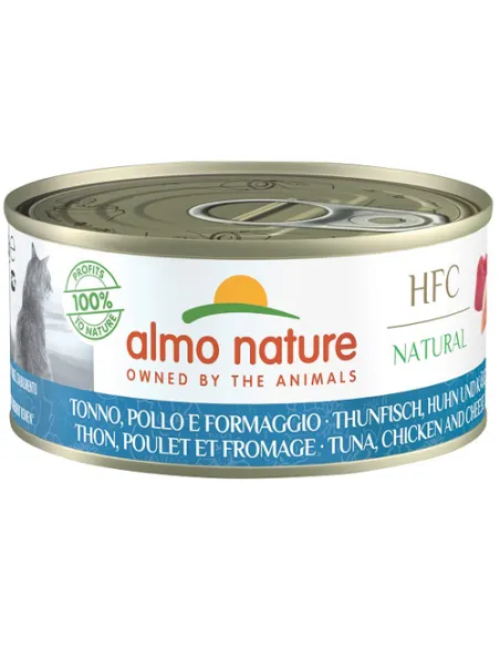 Almo Nature HFC Atún, Pollo y Queso Comida Húmeda Natural para Gatos 150g