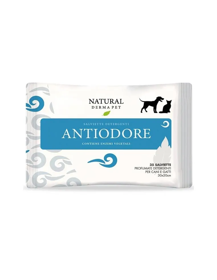 Natural derma pet salviette antiodore 40 pz