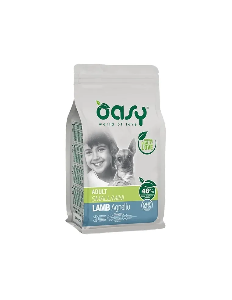 Oasy cane adult one protein small mini agnello...