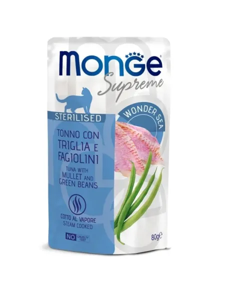 Monge Cat Supreme sterilisierter Thunfisch und Rotbarbe mit grünen Bohnen 80 Gr