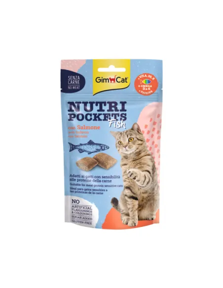 Gimcat Nutri Pockets Fish con Salmone 60 gr