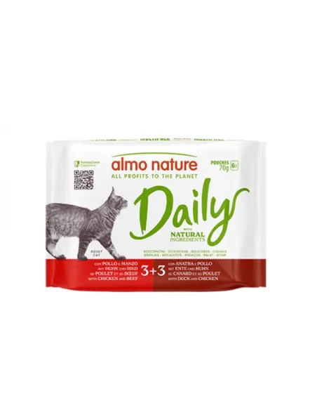 Almo Cat Multipack Pollo/Manzo-Pollo/Agnello 6x70g