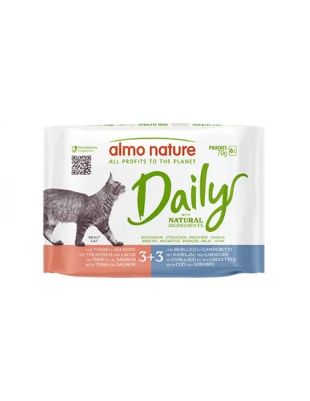 Almo Cat Multipack Tonno/Salmone-Merluzzo/Gamberetti 6x70g