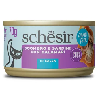 Schesir Cat Sgombro/Sardine/Calamari in Salsa 70 g Lattina