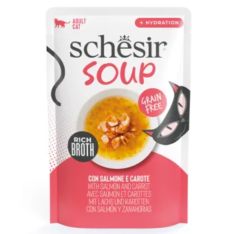 Schesir Cat Soup Salmone/Carote 40g