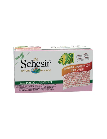 Schesir Dog Pollo e Agnello 4x85g Lattina