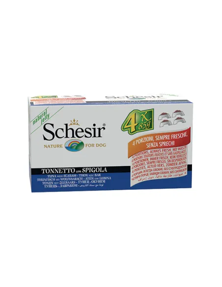 Schesir Dog Tonno e Spigola 4x85g Lattina