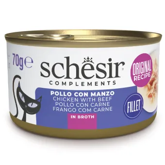 Schesir Cat Pollo Manzo Riso 70 gr Latt.