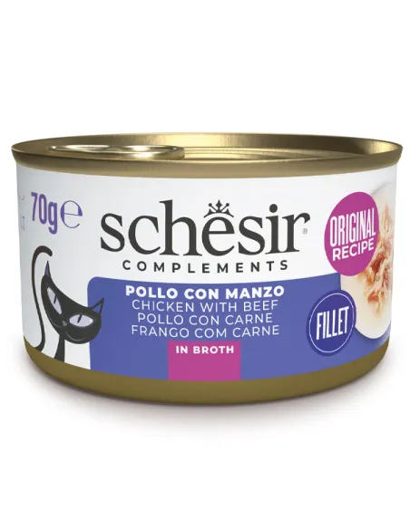 Schesir Cat Pollo Manzo Riso 70 gr Latt.