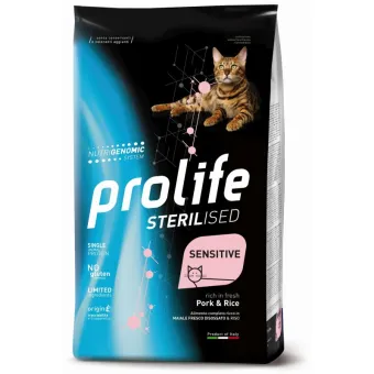 Prolife Cat Sterilised Sensitive Maiale Riso 7 kg