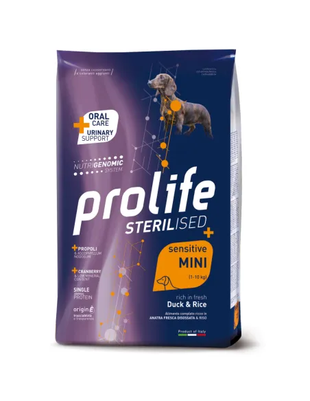 Dog Prolife Sterilised Sensitive Anatra e Riso 2 kg Mini