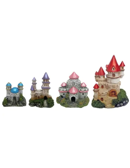 Decorazione Acquari Castello Fiabe Resina Soggetto Assortito A80