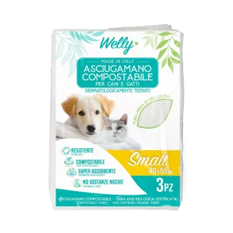 Welly Asciugamano Compostabile Small - 40x55 cm - 3 Pezzi