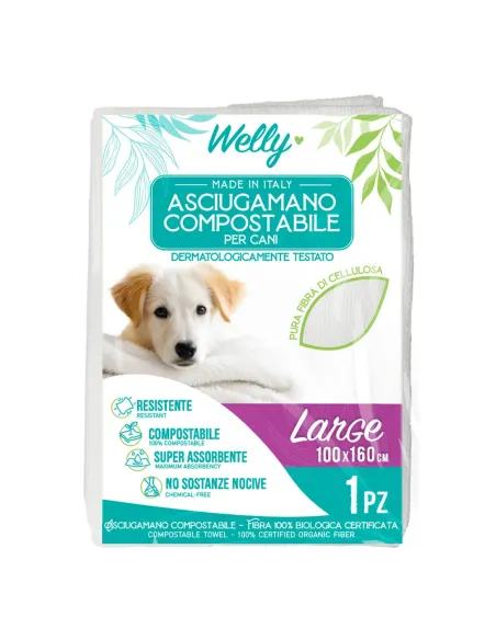 Welly Asciugamano Compostabile Large 100x160 cm - 1 Pezzo