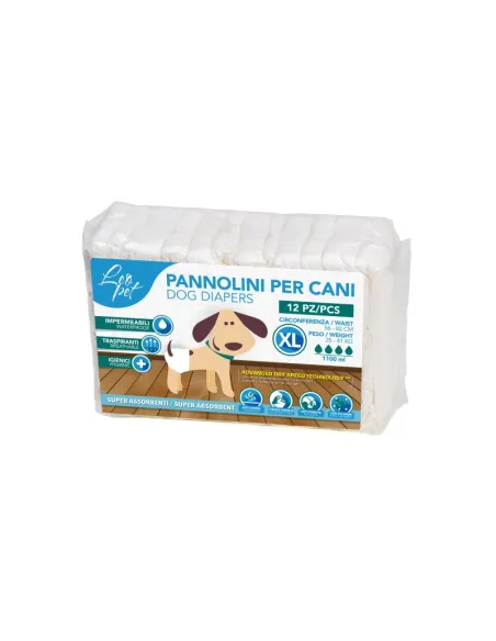 Leopet Mutanda per Cani 12 pz Mis. XL, 56-82 cm, 25-41 kg