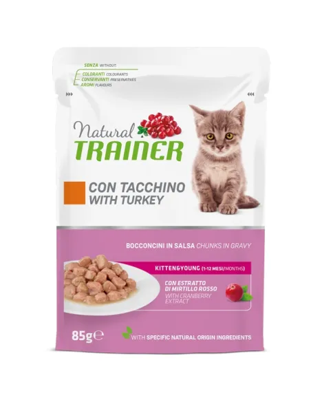 Trainer Natural Cat Kitten & Young Tacchino 85 g Busta