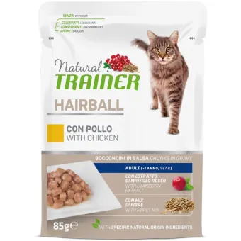 Trainer Natural Adult Cat Hairball Pollo 85 g Busta