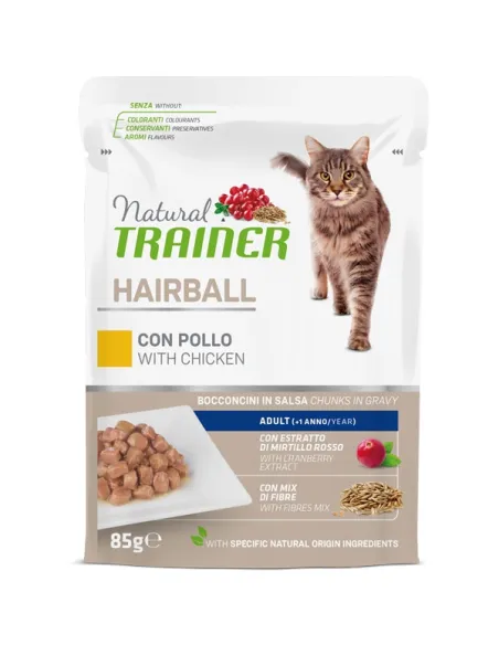 Trainer Natural Adult Cat Hairball Pollo 85 g Busta