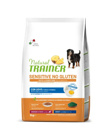 Trainer Natural Sensitive No Gluten Adult Medium/Maxi Uovo 12 kg