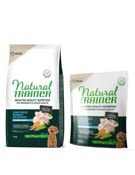 Trainer Natural Dog Sensitive No Grain Adult Mini Pesce Bianco 600 g