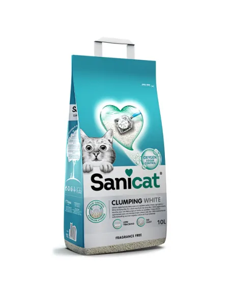 Sanicat Clumping White Unscented 10 lt