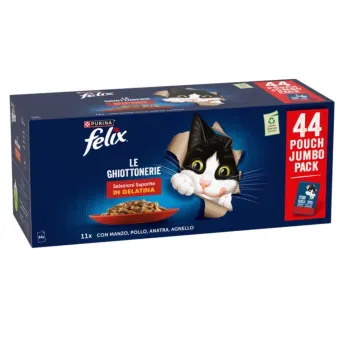 Felix Mix Jelly Manzo/Pollo/Anatra/Agnello 44x85g