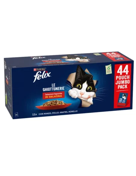 Felix Mix Jelly Manzo/Pollo/Anatra/Agnello 44x85g