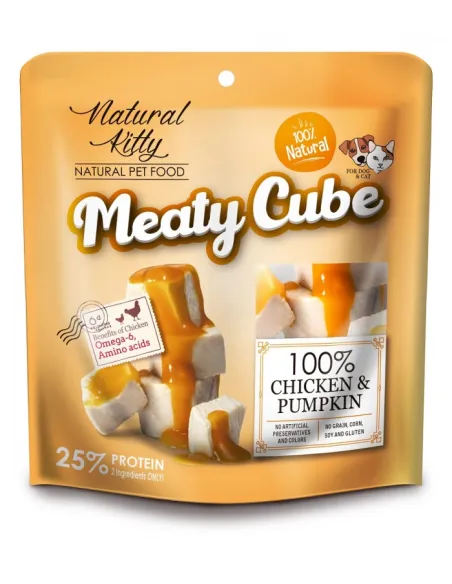 Natural Kitty Cubetti di Pollo e Zucca 60g