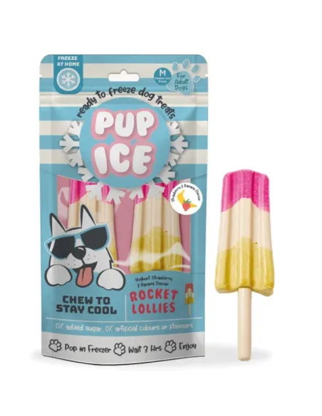 Pup Ice Rocket Lollies Strawberry & Banana 2pk 90g