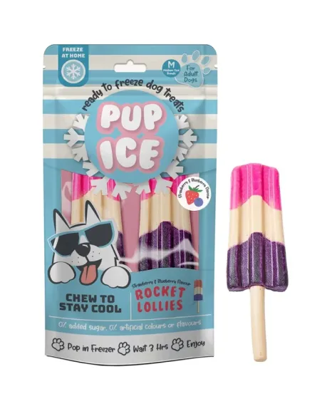 Pup Ice Rocket Lollies - Strawberry & Blueberry 2pk 90g