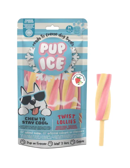 Pup Ice Twist Lollies Strawberry & Vanilla 3pk 102 gr
